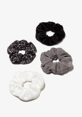 CONGUITOS TEXTIL Accessories Black Fur Set Scrunchies