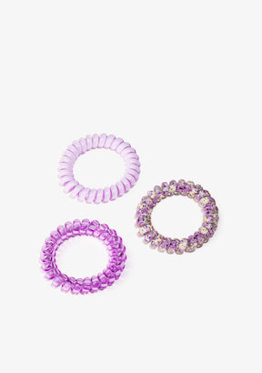 CONGUITOS TEXTIL Accessories Lavender Spiral Scrunchies Set