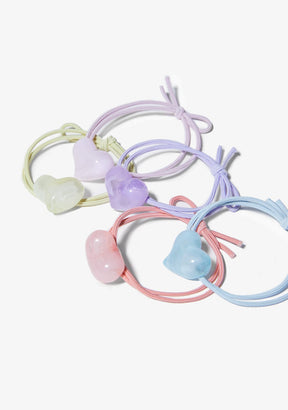 CONGUITOS TEXTIL Accessories Multicolour Elastics Heart Scrunchies Set