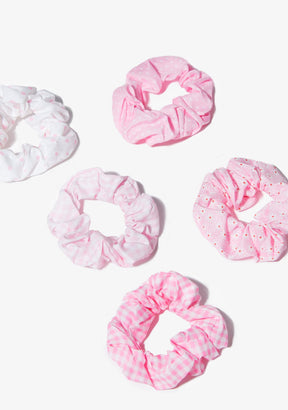 CONGUITOS TEXTIL Accessories Pink Multi Scrunchies Set