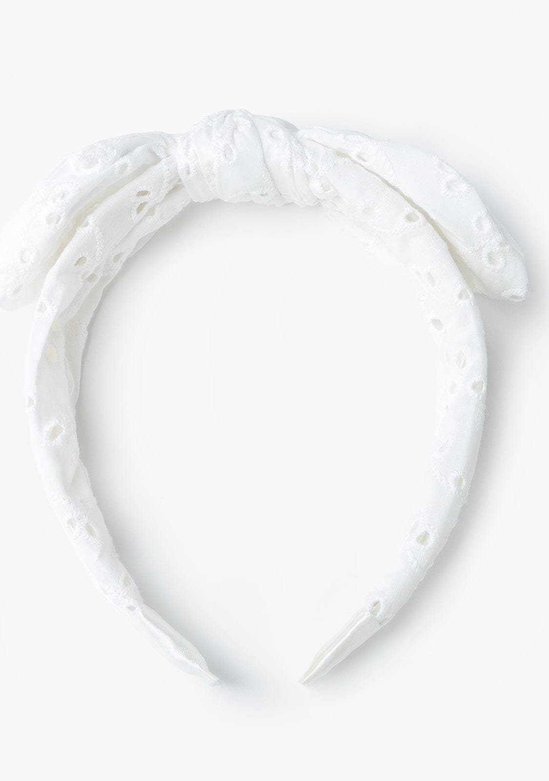 CONGUITOS TEXTIL Accessories White Embroidery With Bow Hairband