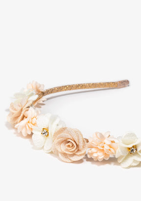 CONGUITOS TEXTIL Accessories White Pink Flowers Ceremony Hairband