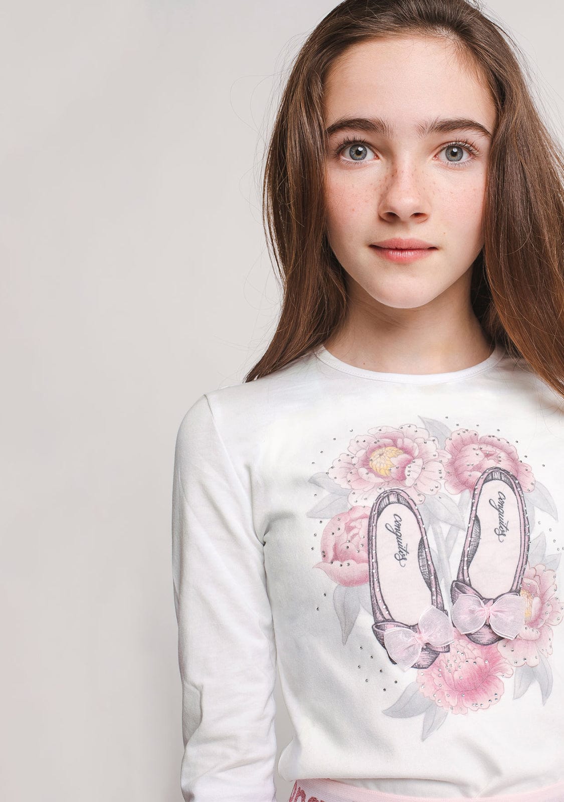 CONGUITOS TEXTIL Clothing Girl's "Ballerinas" Cotton T-shirt