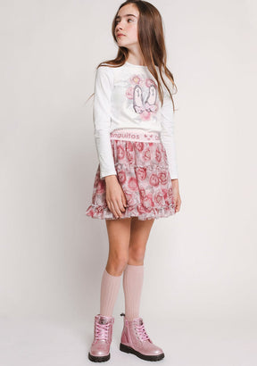 CONGUITOS TEXTIL Clothing Girl's "Ballerinas" Cotton T-shirt