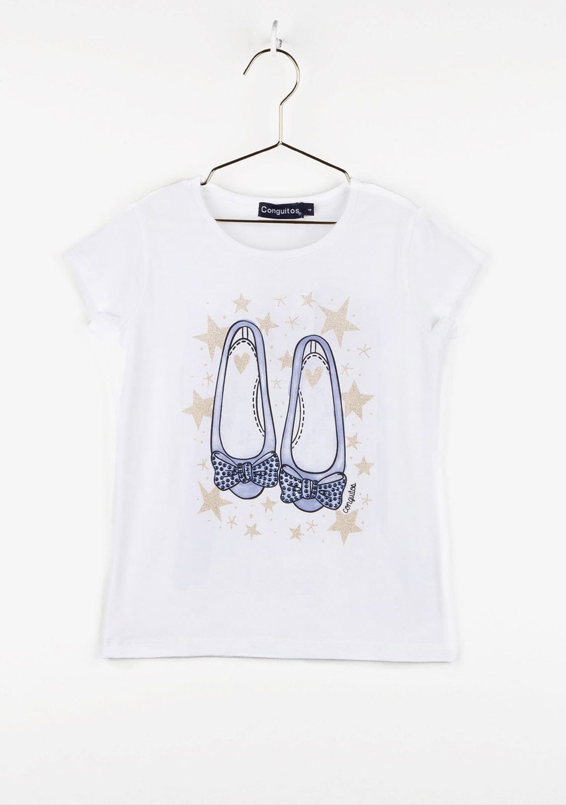 CONGUITOS TEXTIL Clothing Girl's "Ballerinas" Light Blue T-shirt