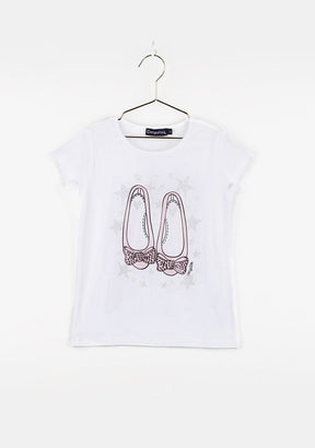 CONGUITOS TEXTIL Clothing Girl's "Ballerinas" Pink T-shirt