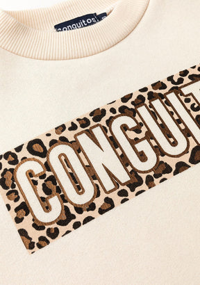 CONGUITOS TEXTIL Clothing Girl's Beige Conguitos Sweatshirt