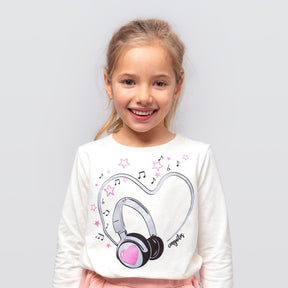 CONGUITOS TEXTIL Clothing Girl's Beige "Music"  T-shirt