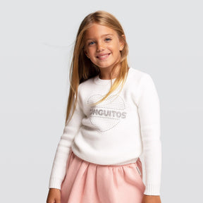 CONGUITOS TEXTIL Clothing Girl's Beige Strass Jersey