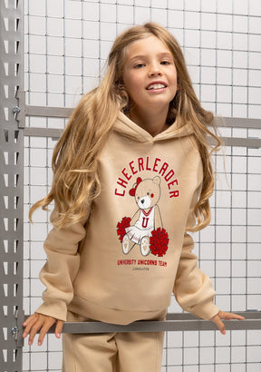 CONGUITOS TEXTIL Clothing Girl's Beige Teddy Hoodie