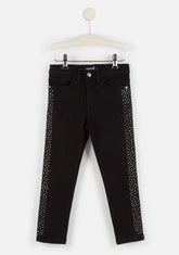 CONGUITOS TEXTIL Clothing Girl's Black Side Strass Jeans