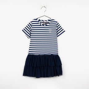 CONGUITOS TEXTIL Clothing Girl's Blue Tulle Sailor Dress