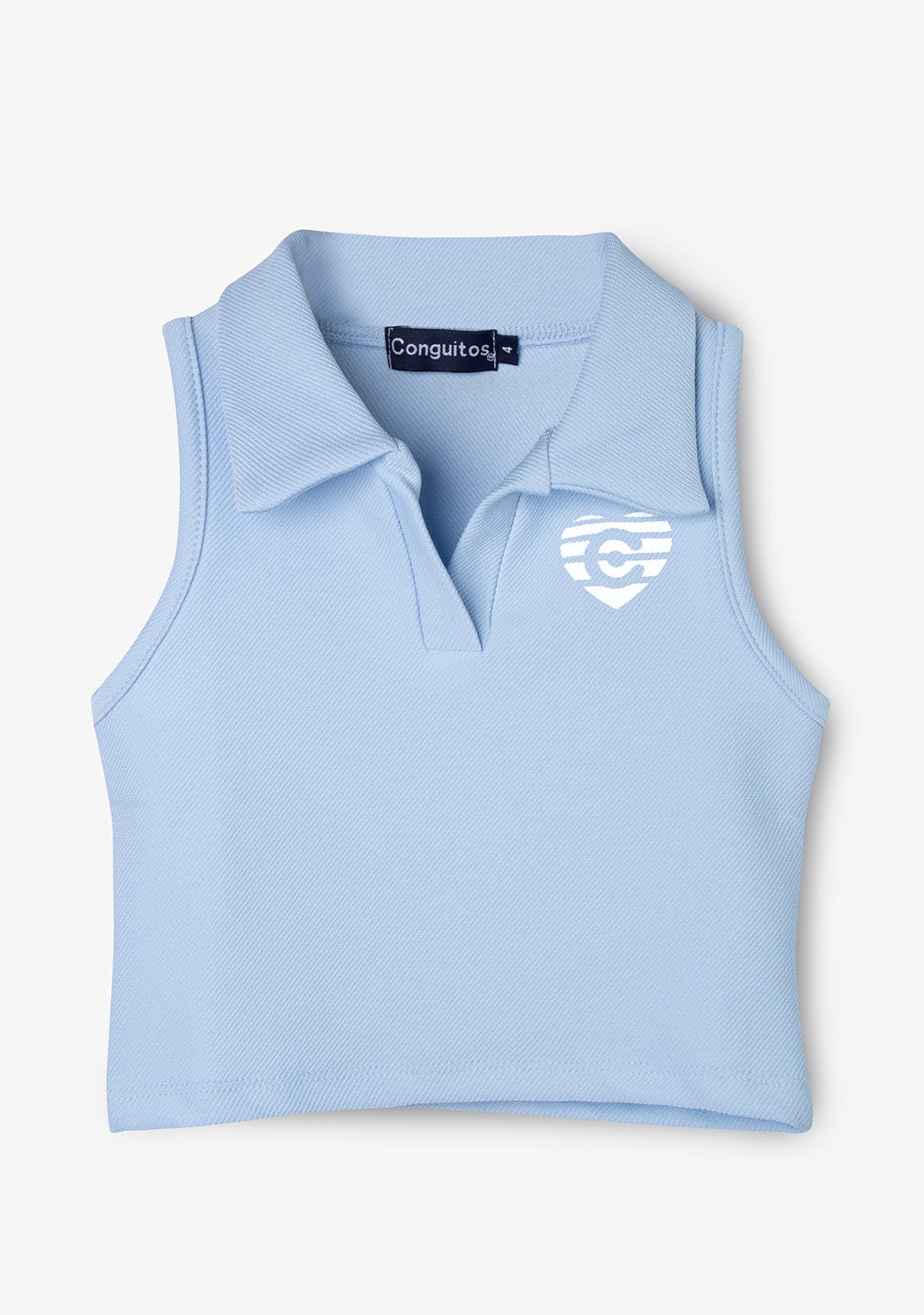 CONGUITOS TEXTIL Clothing Girl's Bluish Sleeveless Polo T-shirt