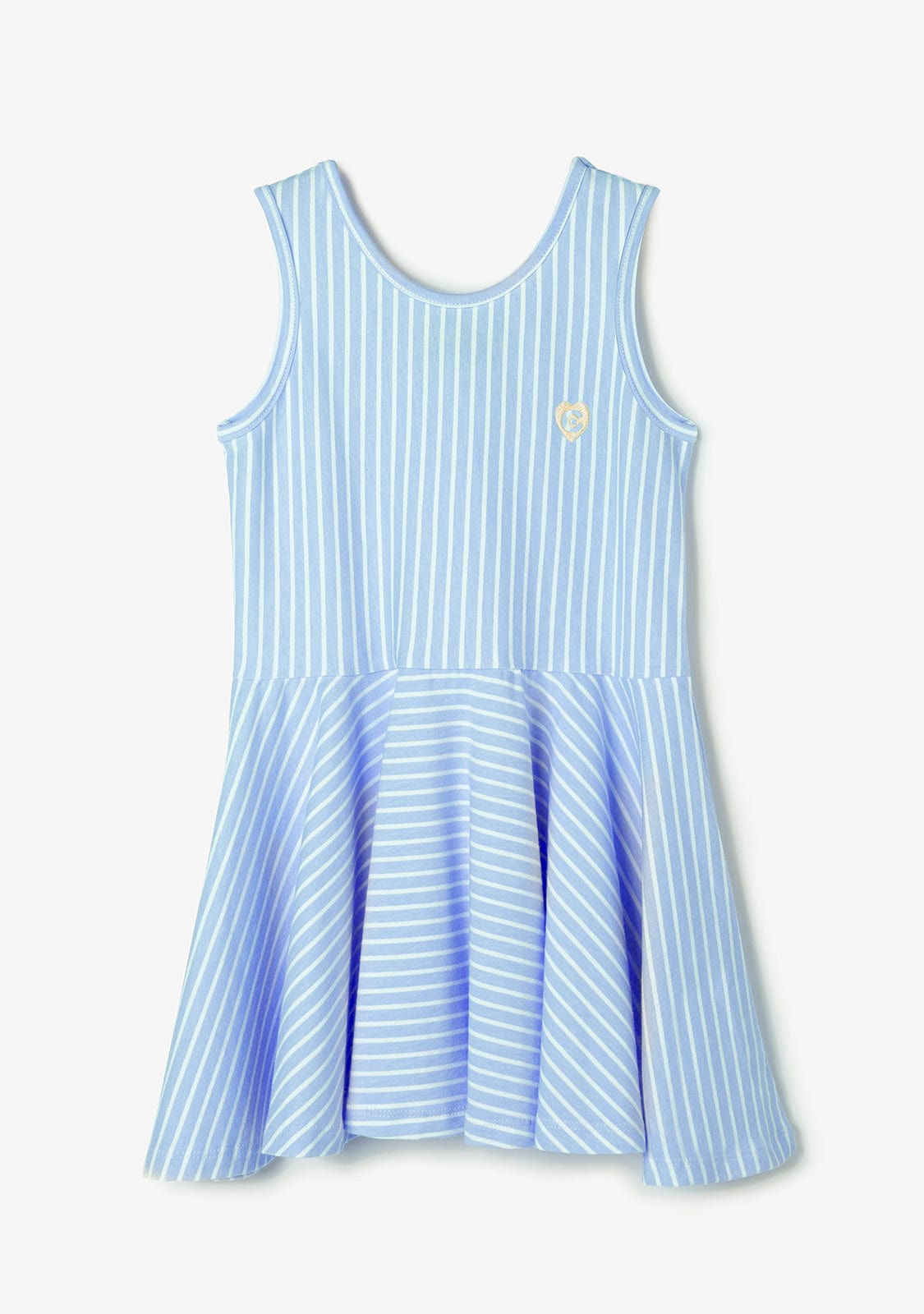 CONGUITOS TEXTIL Clothing Girl's Bluish Stripes Logo Skater Dress