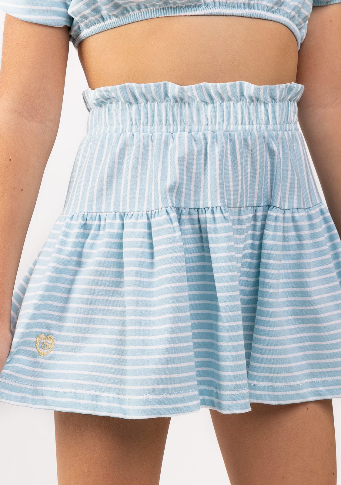 CONGUITOS TEXTIL Clothing Girl's Bluish Stripes Logo Skirt