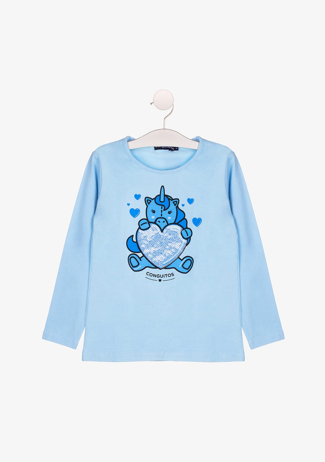 CONGUITOS TEXTIL Clothing Girl's Bluish Unicorn Shirt