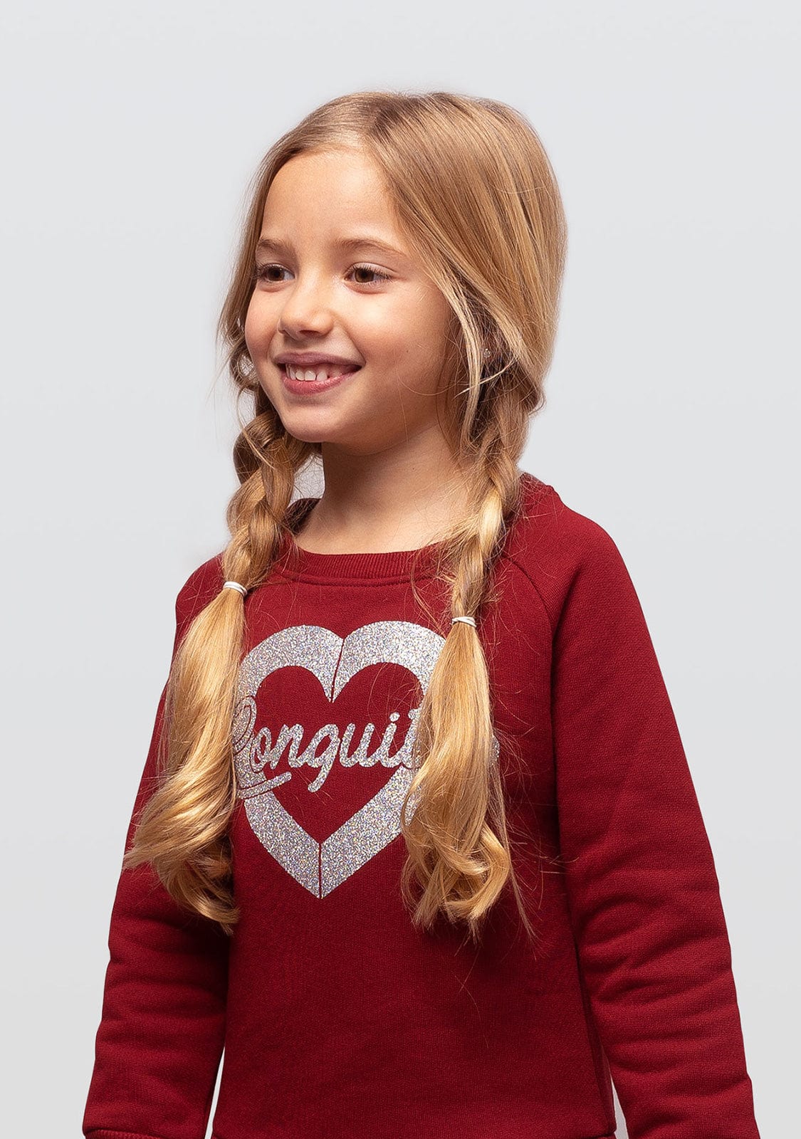 CONGUITOS TEXTIL Clothing Girl's Bourdeaux "Heart Glitter" Dress