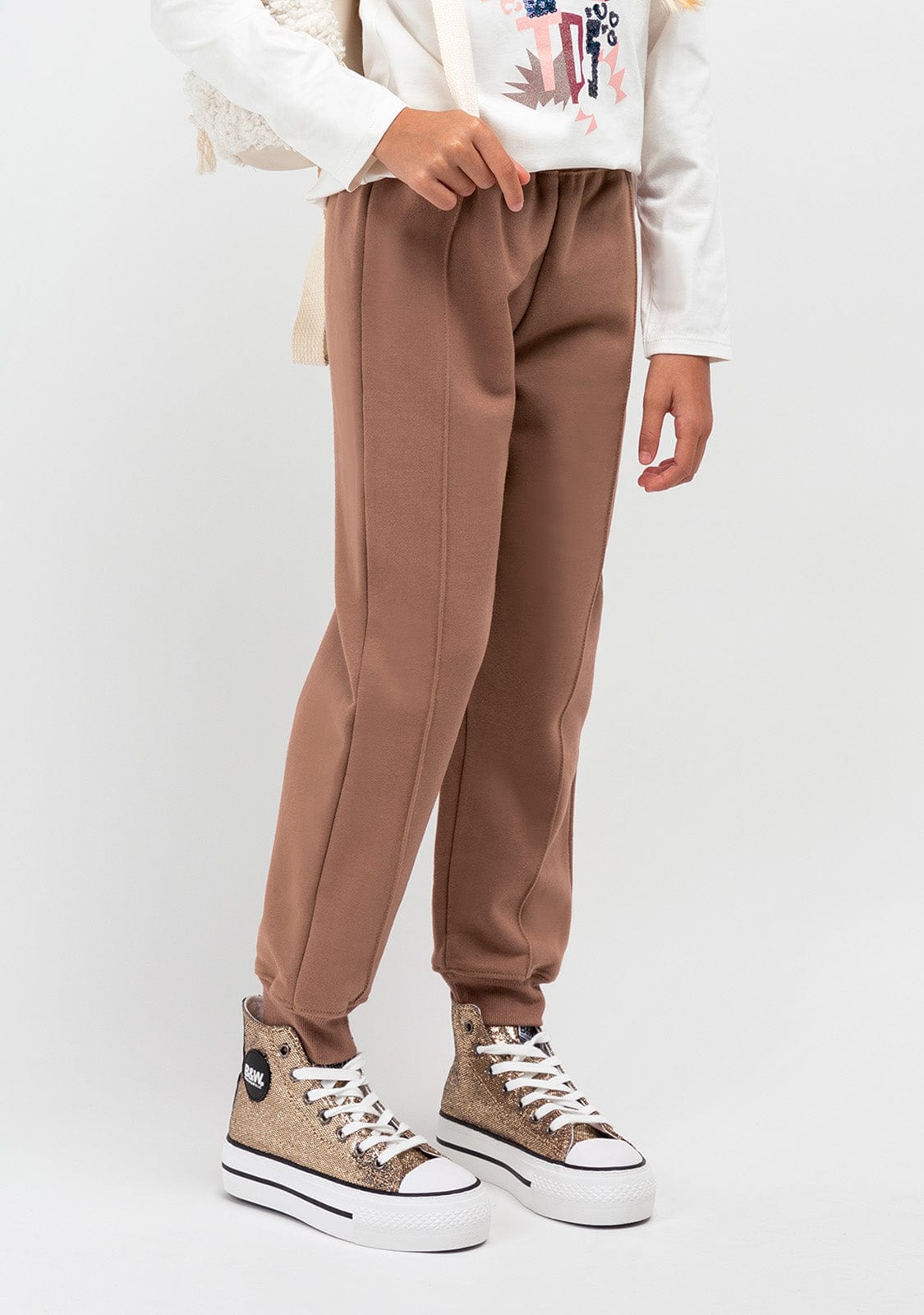 CONGUITOS TEXTIL Clothing Girl's Brown Basic Joggers