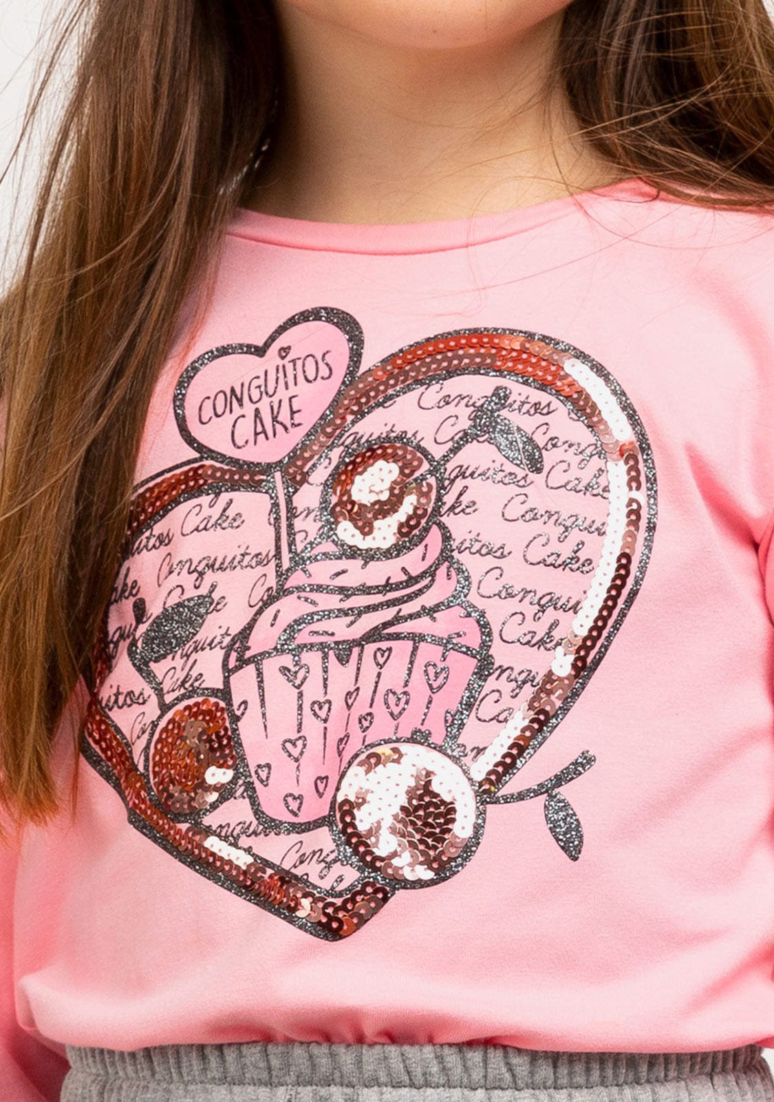 CONGUITOS TEXTIL Clothing Girl's Cake Pink Shirt