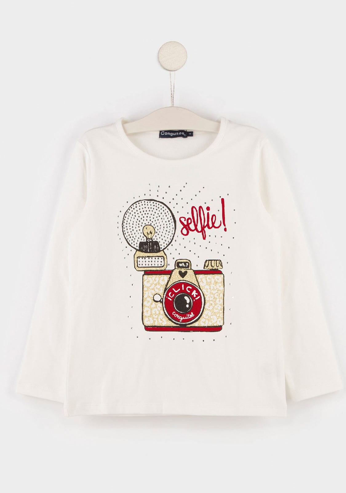 CONGUITOS TEXTIL Clothing Girl's "Camera" Cotton T-shirt