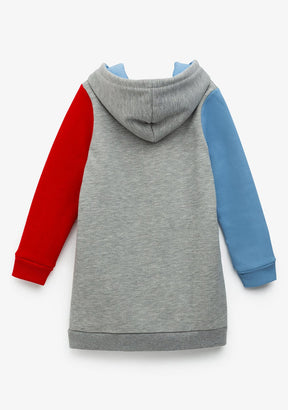 CONGUITOS TEXTIL Clothing Girl's Colour Block Grey Hooded Dress