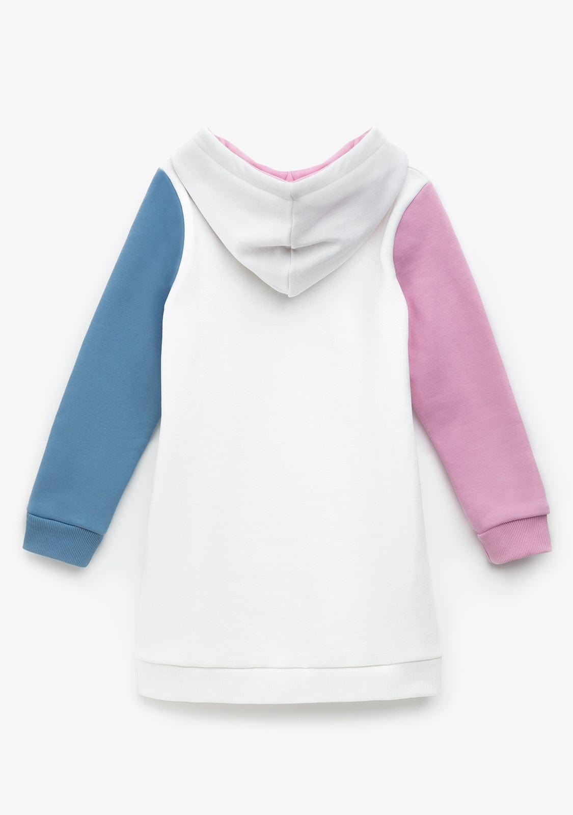 CONGUITOS TEXTIL Clothing Girl's Colour Block White Hooded Dress