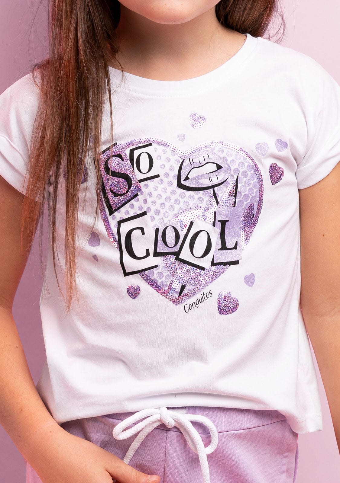 CONGUITOS TEXTIL Clothing Girl's Cool Sequins T-shirt