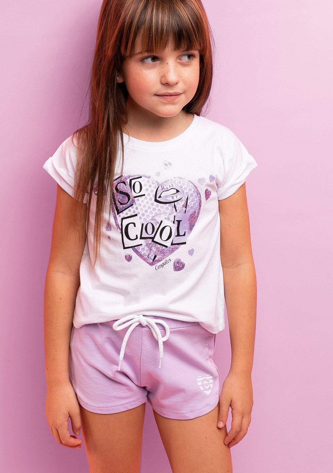 CONGUITOS TEXTIL Clothing Girl's Cool Sequins T-shirt