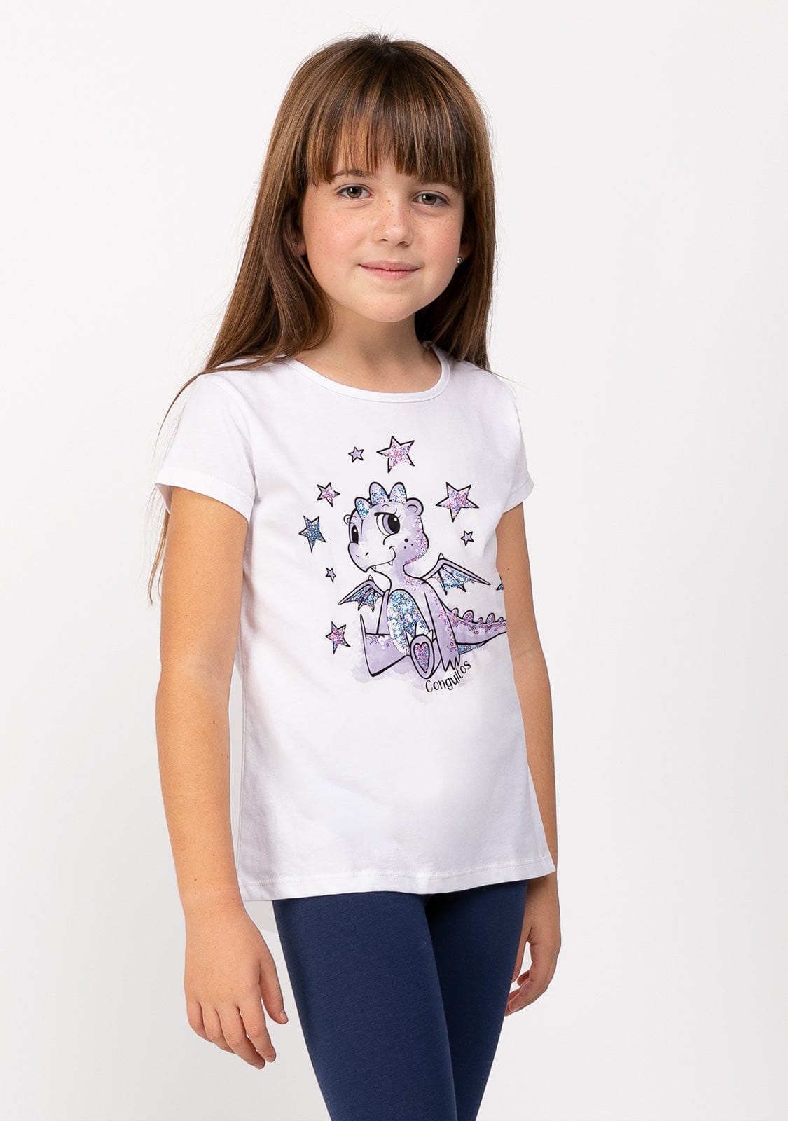 CONGUITOS TEXTIL Clothing Girl's Dragon Sequins T-shirt