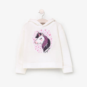 CONGUITOS TEXTIL Clothing Girl's Ecru Unicorn Sweatshirt