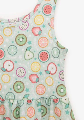 CONGUITOS TEXTIL Clothing Girl´s Fruit Print Mint Conguitos Dress