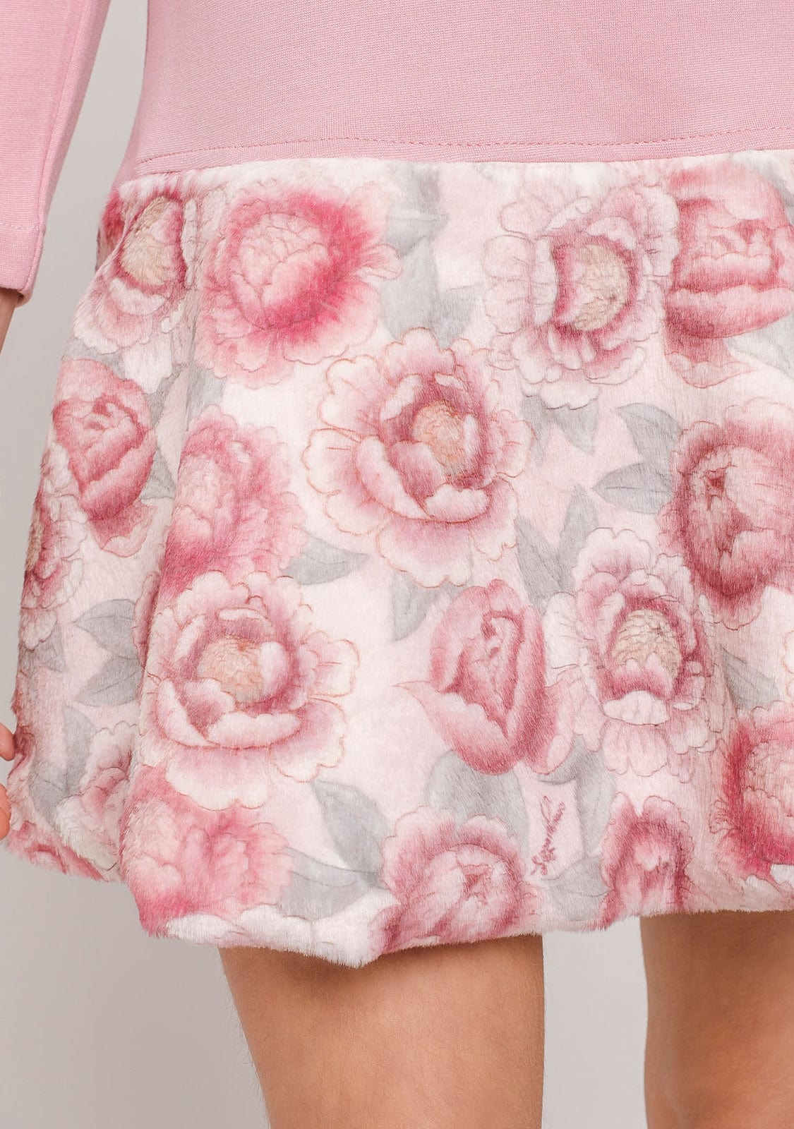 CONGUITOS TEXTIL Clothing Girl's Fur Heart Pink Dress