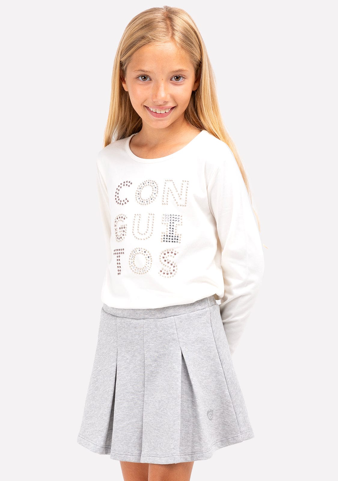 CONGUITOS TEXTIL Clothing Girl's Grey Basic Skirt