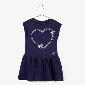 CONGUITOS TEXTIL Clothing Girl's "Heart" Navy Dress