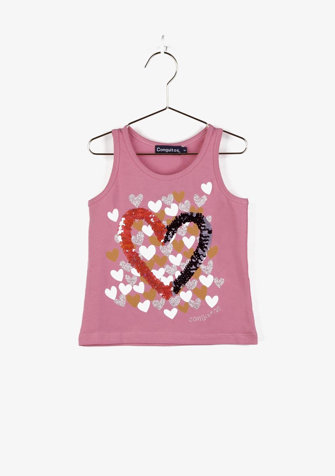 CONGUITOS TEXTIL Clothing Girl's "Hearts" Pink T-Shirt