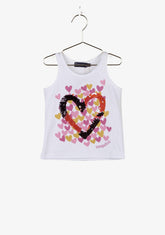 CONGUITOS TEXTIL Clothing Girl's "Hearts" White T-Shirt