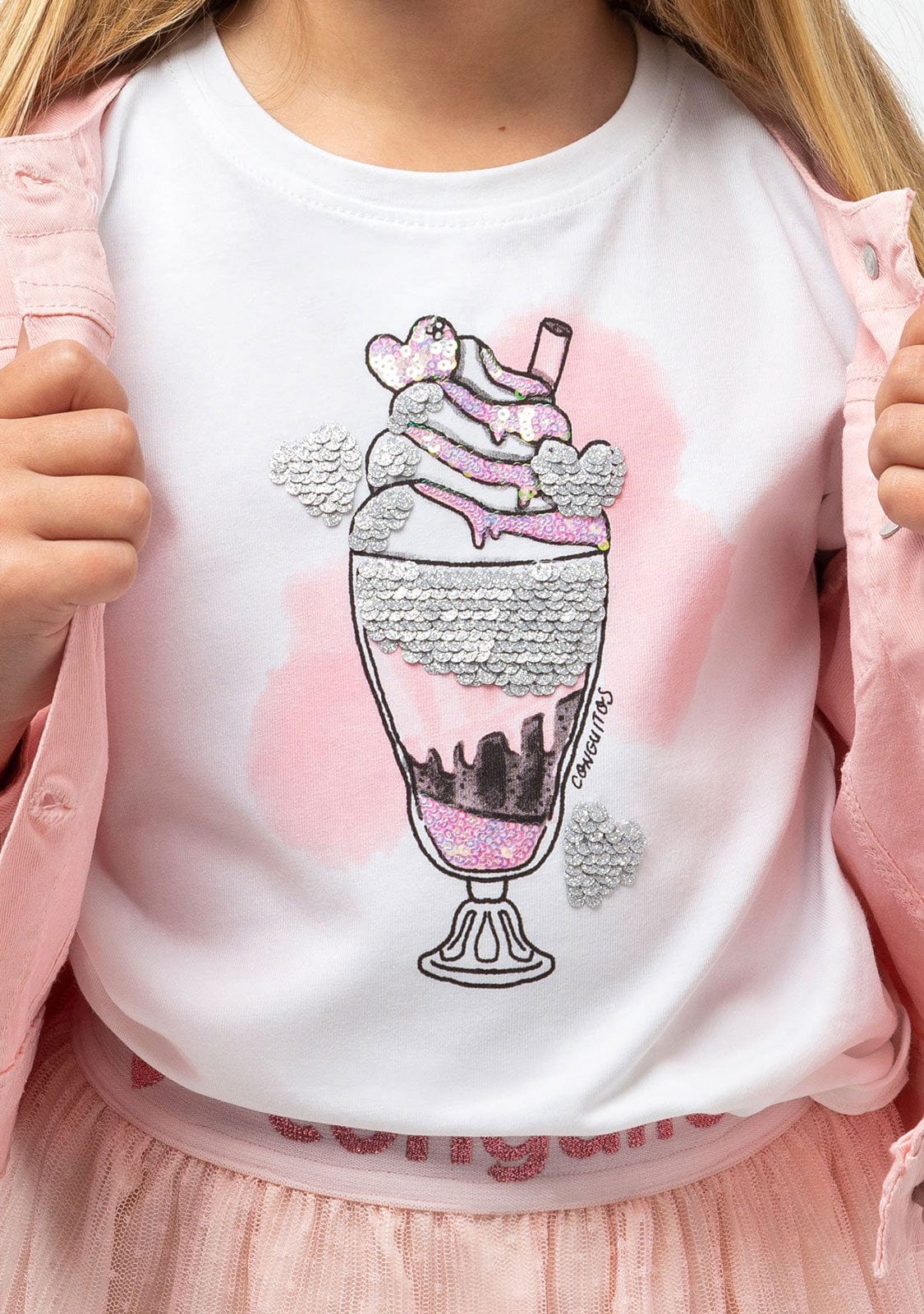 CONGUITOS TEXTIL Clothing Girl's "Ice Cream" T-shirt