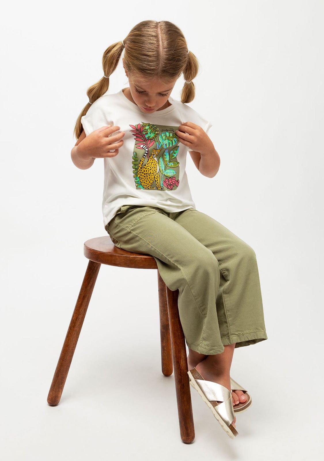 CONGUITOS TEXTIL Clothing Girl's "Jungle" Sequins T-Shirt