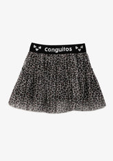 CONGUITOS TEXTIL Clothing Girl's Leopard Tulle Conguitos Skirt