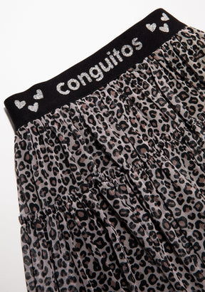 CONGUITOS TEXTIL Clothing Girl's Leopard Tulle Conguitos Skirt