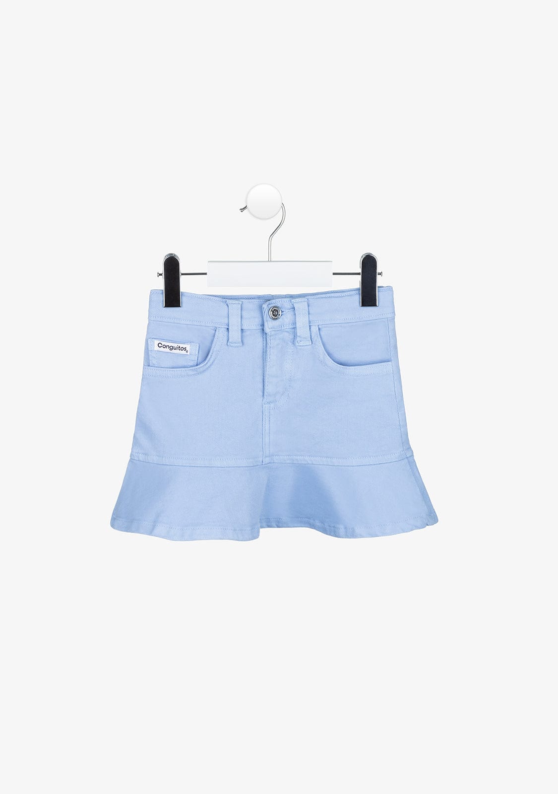 CONGUITOS TEXTIL Clothing Girl's Light Blue Ruffled Skirt