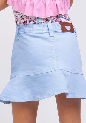 CONGUITOS TEXTIL Clothing Girl's Light Blue Ruffled Skirt