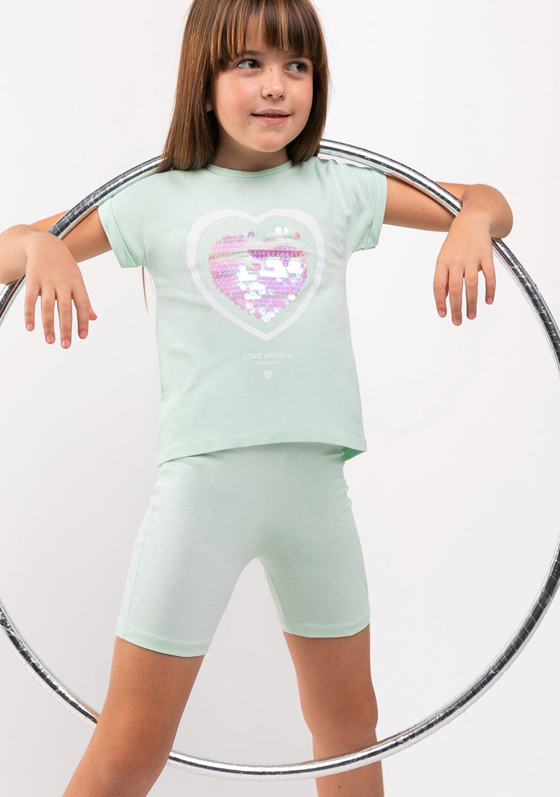 CONGUITOS TEXTIL Clothing Girl's Mint Heart Outfit