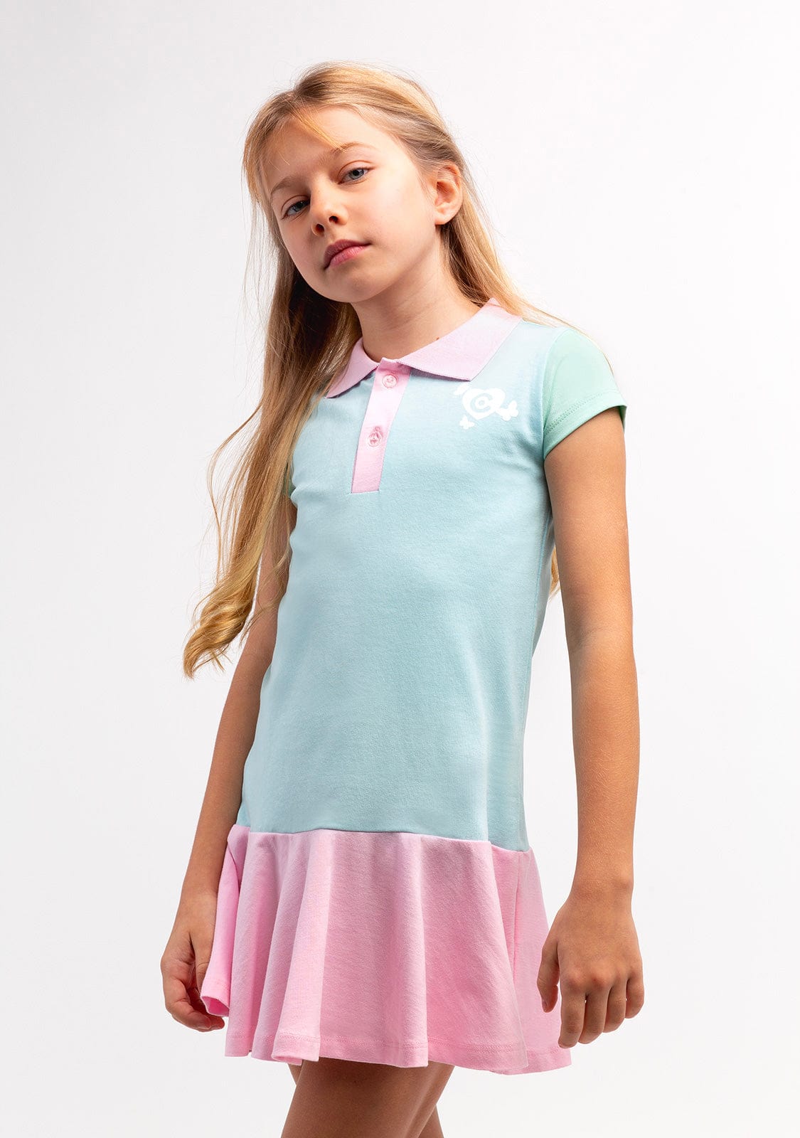 CONGUITOS TEXTIL Clothing Girl's Multicolor Patchwork Polo Dress