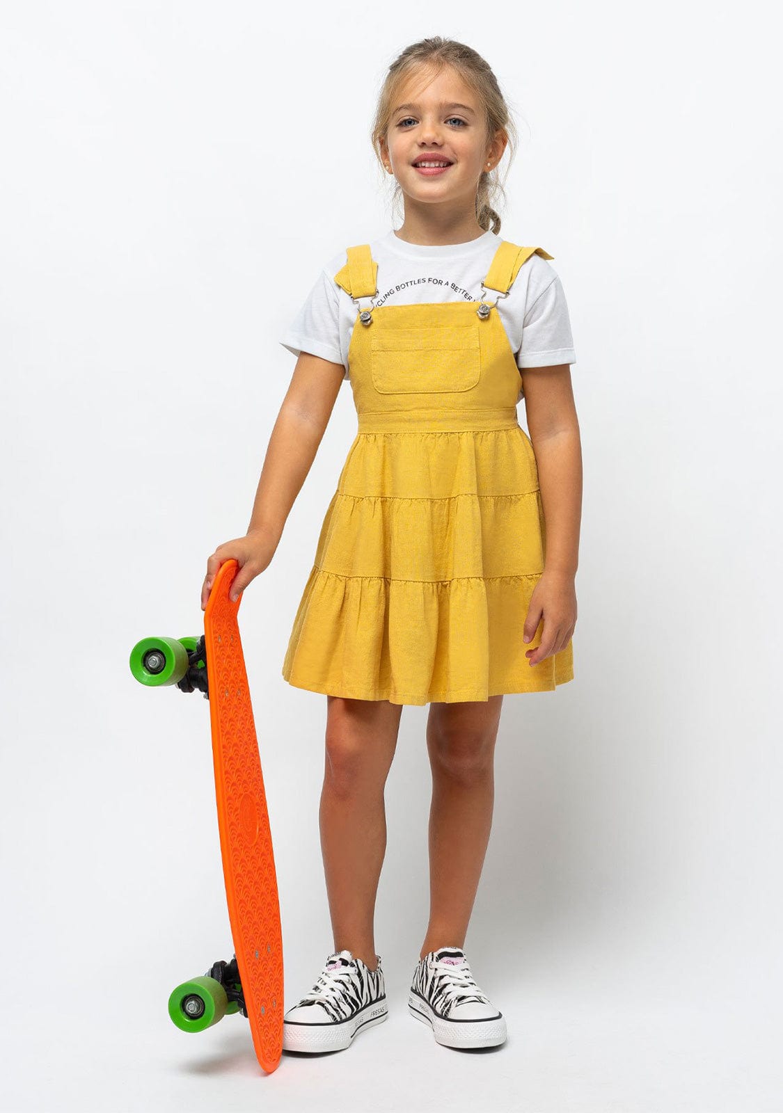 CONGUITOS TEXTIL Clothing Girl's Mustard Pinafore Dress