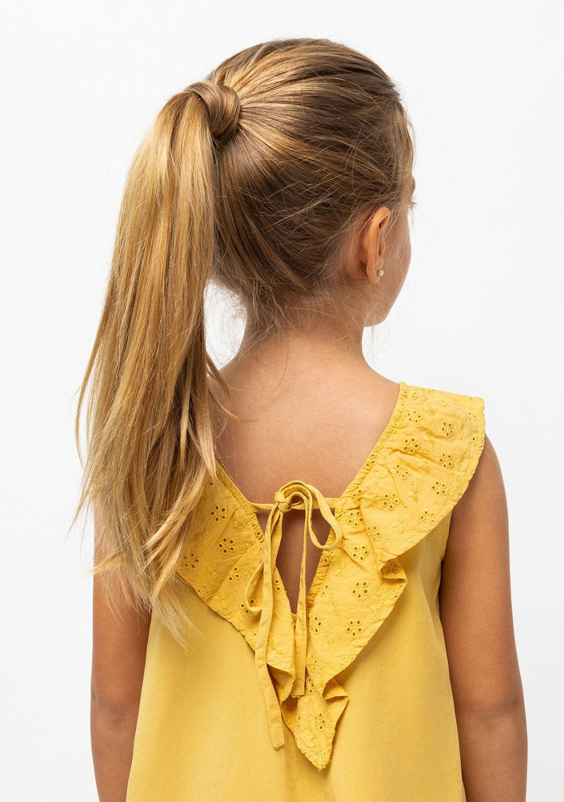 CONGUITOS TEXTIL Clothing Girl's Mustard Tencel Dress