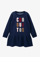 CONGUITOS TEXTIL Clothing Girl's Navy Conguitos Sweathirt Dress