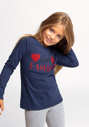 CONGUITOS TEXTIL Clothing Girl's Navy "Fashion"  T-shirt