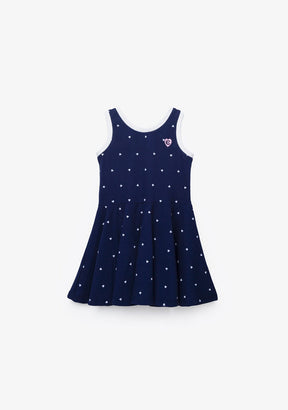 CONGUITOS TEXTIL Clothing Girl's Navy Hearts Skater Dress