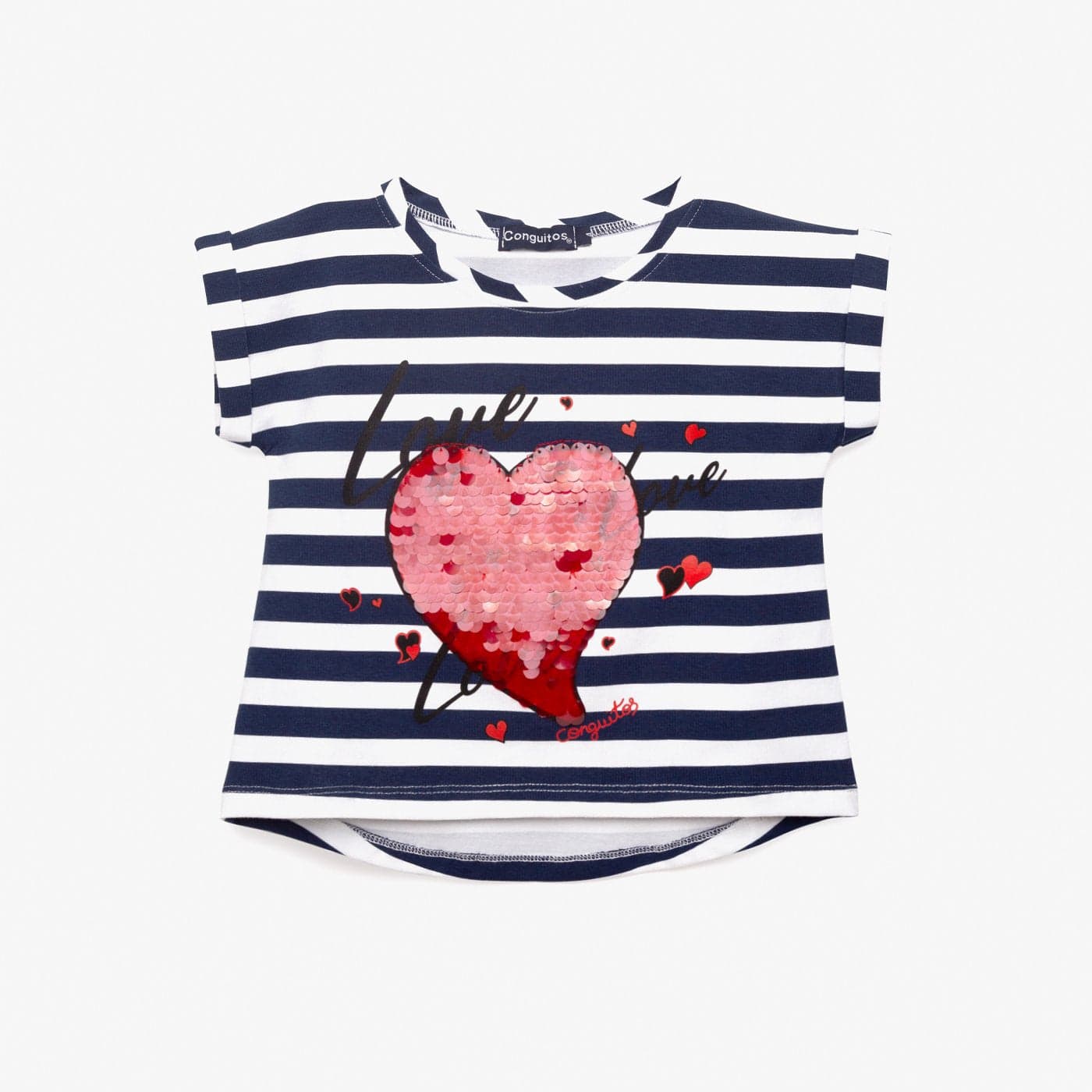 CONGUITOS TEXTIL Clothing Girl's Navy Love T-Shirt